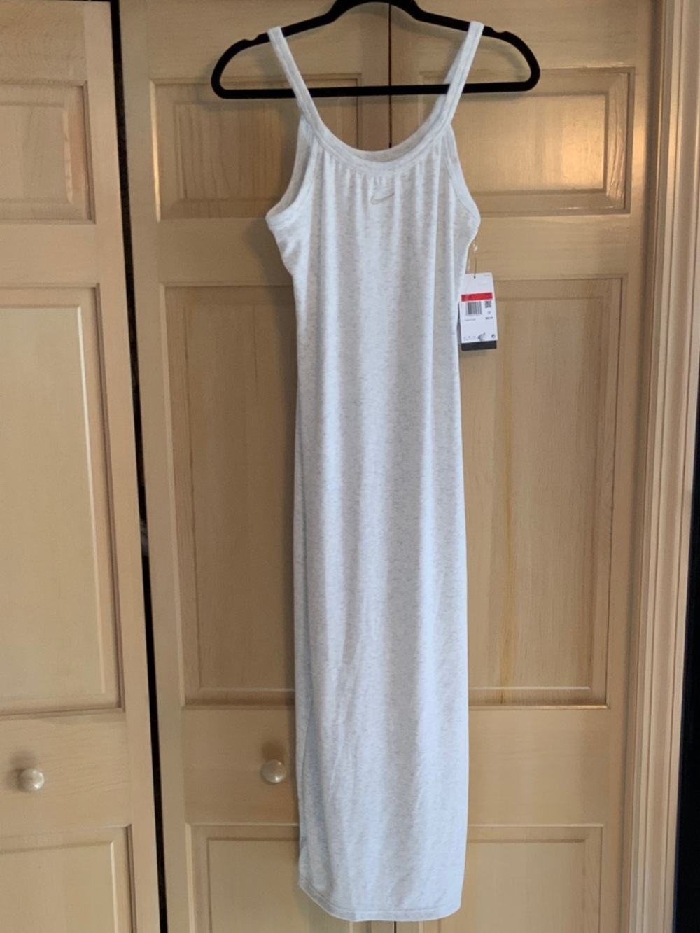 Nike White Ribbed Maxi Tank Dress